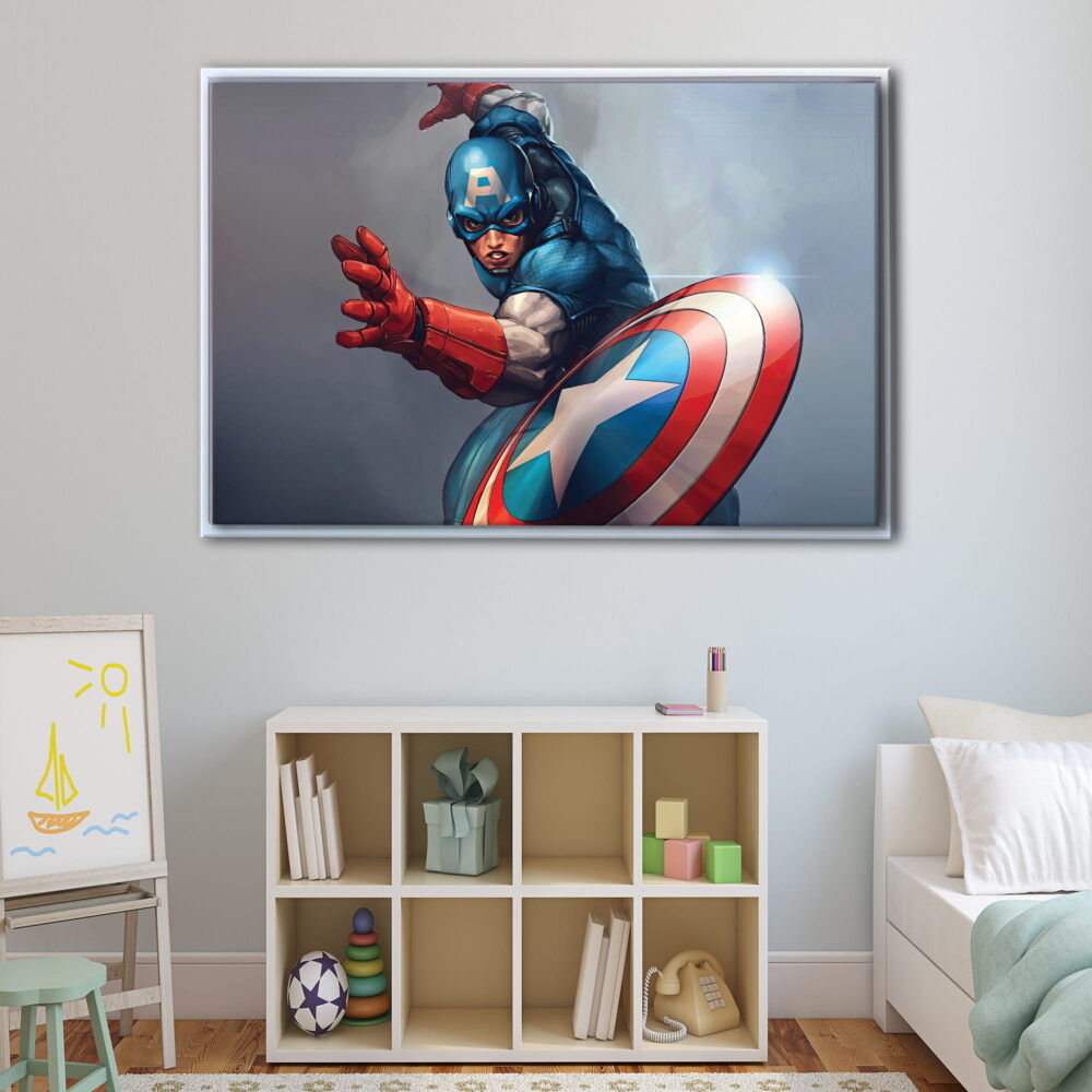 captain america shield floating frame canvas