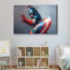captain america shield floating frame canvas