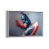 captain america shield framed canvas white frame
