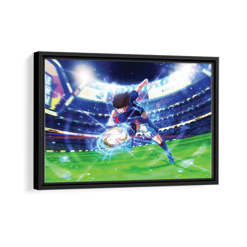 captain tsubasa framed canvas black frame