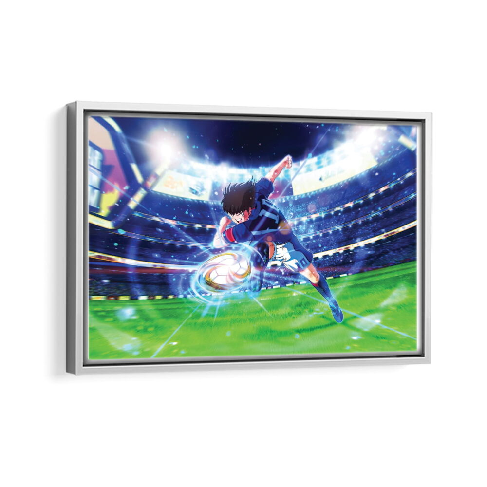 captain tsubasa framed canvas white frame