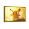 cute pikachu framed canvas gold frame