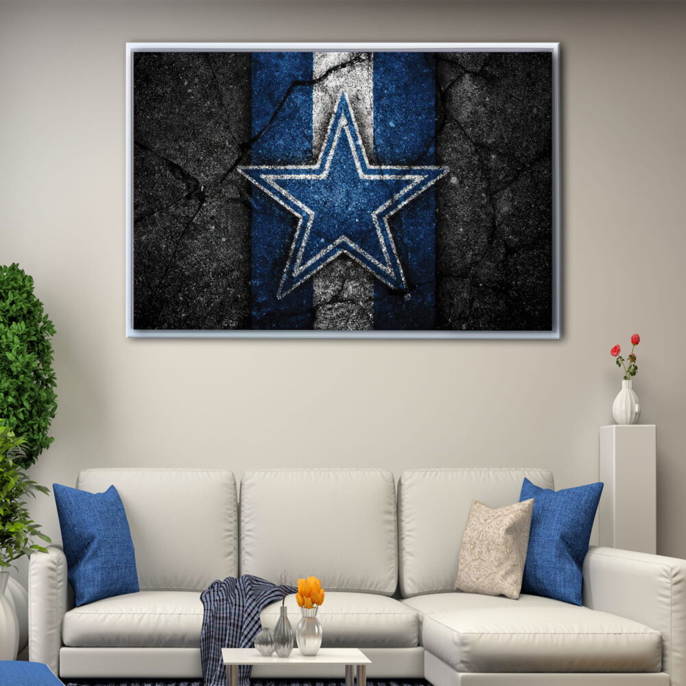 dallas cowboys logo floating frame canvas