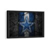 dallas cowboys logo framed canvas black frame