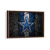 dallas cowboys logo framed canvas walnut brown