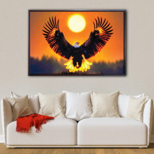 eagle sunset floating frame canvas