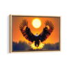 eagle sunset framed canvas natural beige