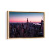 empire state tower framed canvas natural beige