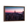 empire state tower framed canvas walnut brown