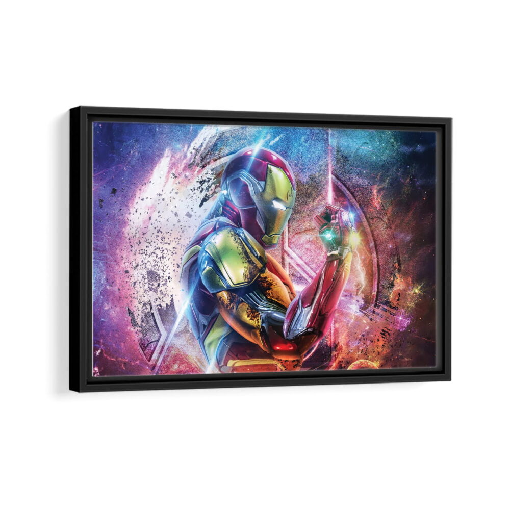 iron man infinity stones framed canvas black frame