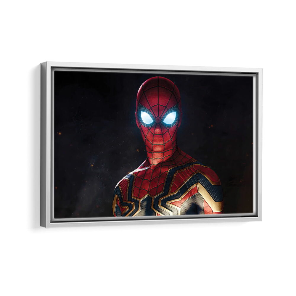 iron spider suit framed canvas white frame