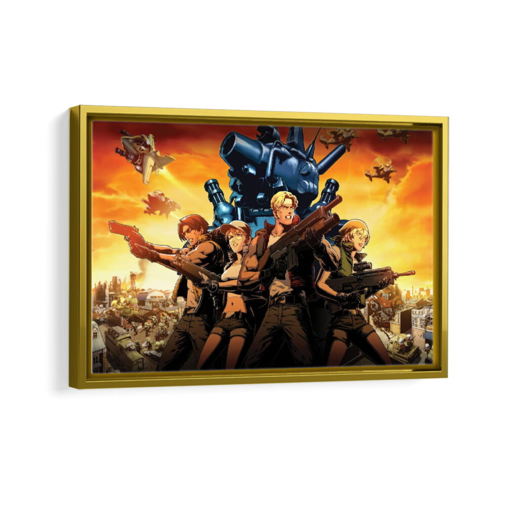 metal slug framed canvas gold frame