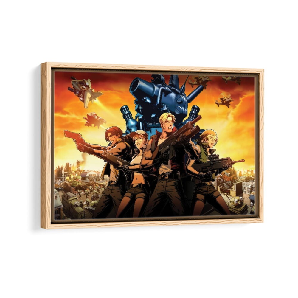 metal slug framed canvas natural beige