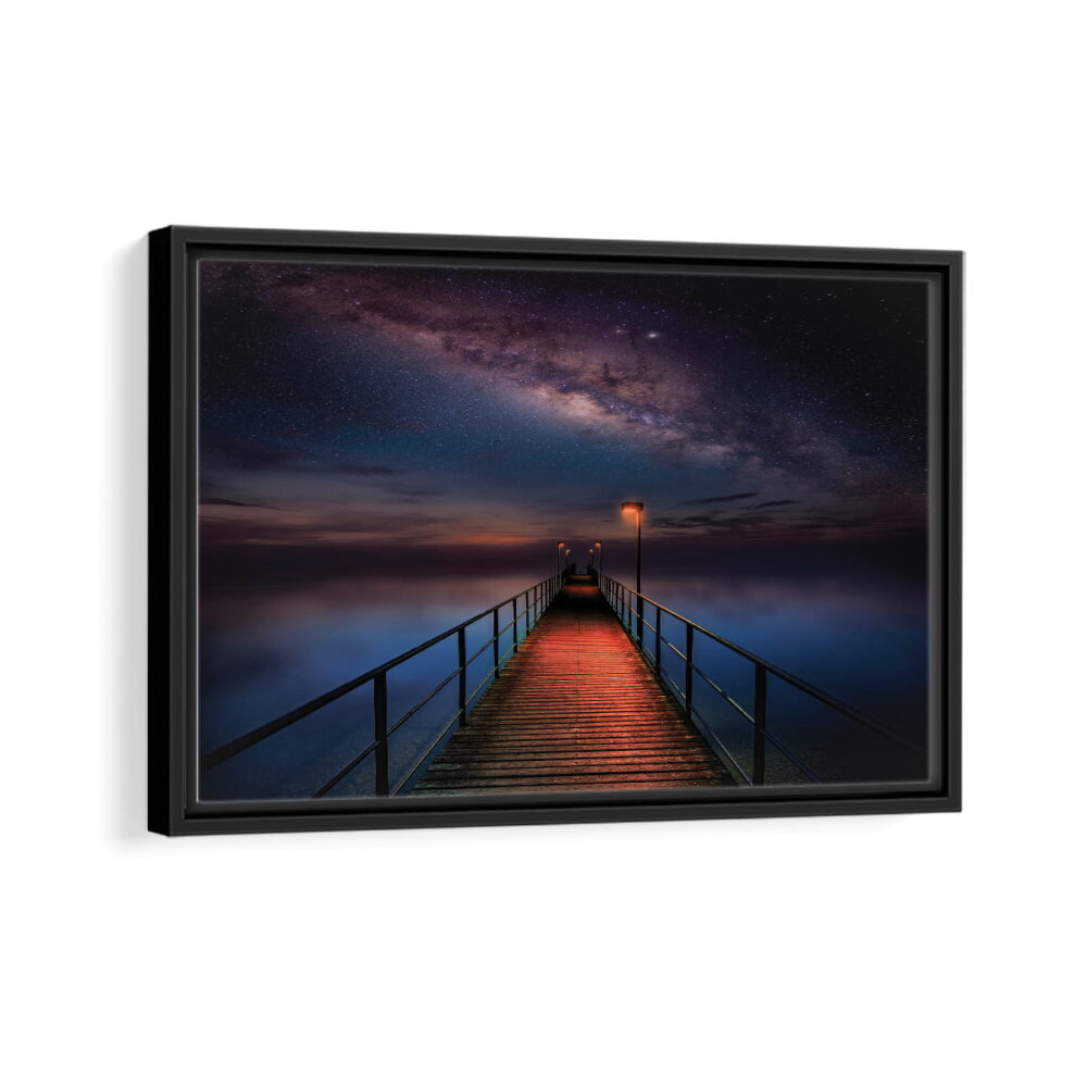 milky way pier framed canvas black frame