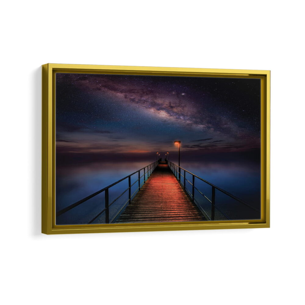 milky way pier framed canvas gold frame