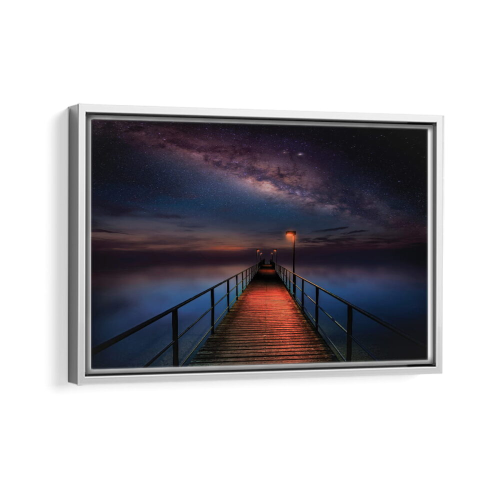 milky way pier framed canvas white frame