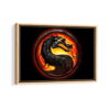 mortal kombat dragon framed canvas natural beige
