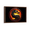 mortal kombat dragon framed canvas walnut brown
