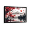 mount fuji framed canvas black frame