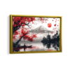 mount fuji framed canvas gold frame