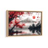 mount fuji framed canvas natural beige