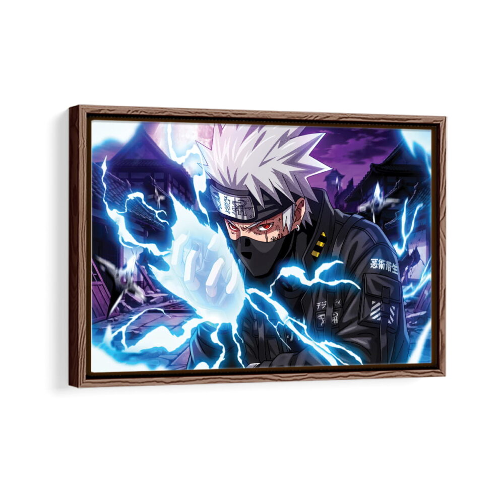 naruto storm framed canvas walnut brown