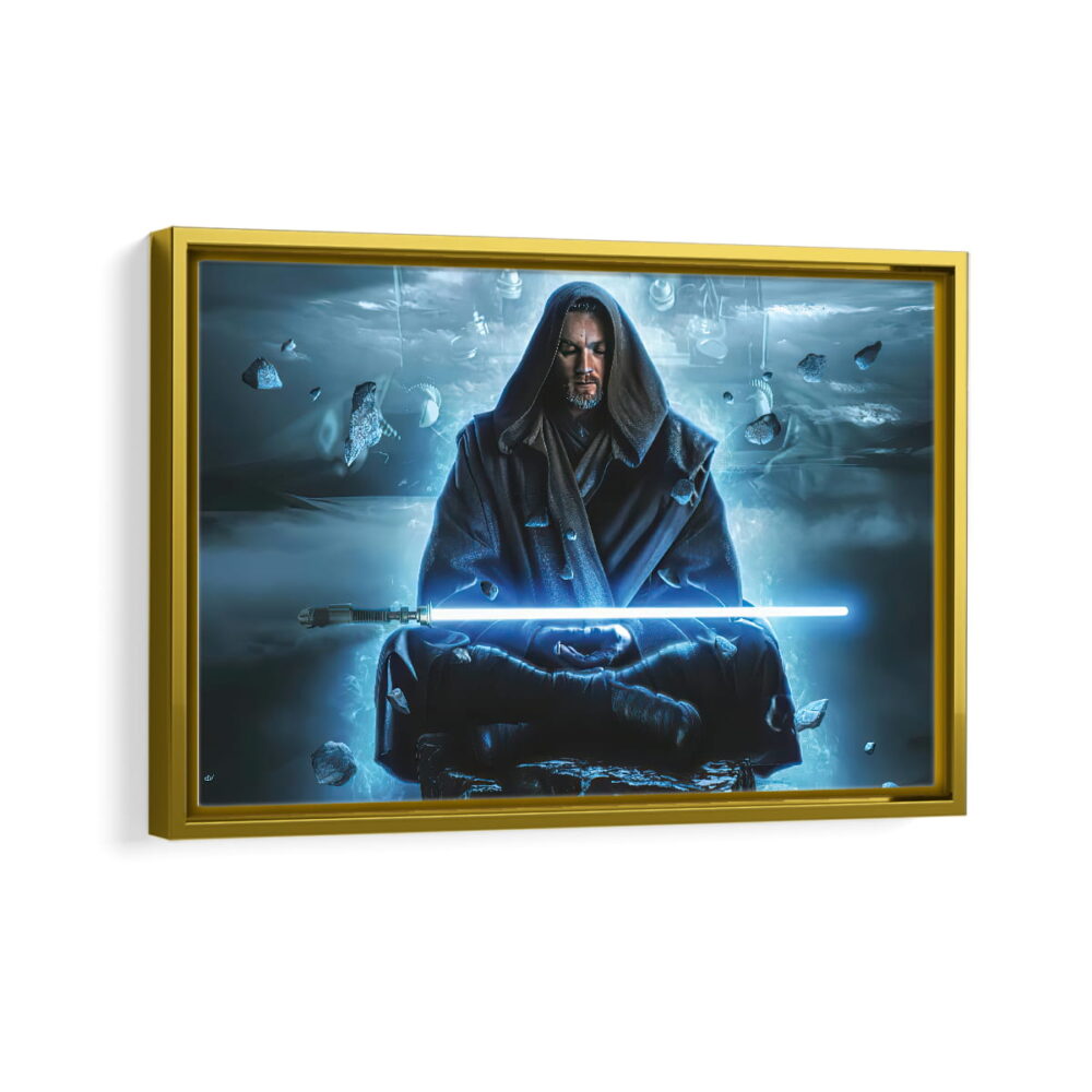 obi wan kenobi framed canvas gold frame