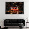 orange bmw m4 floating frame canvas