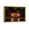 orange bmw m4 framed canvas gold frame