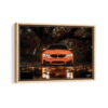 orange bmw m4 framed canvas natural beige