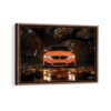 orange bmw m4 framed canvas walnut brown