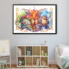 pokemon red and blue starter evolution floating frame canvas