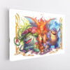 pokemon red and blue starter evolution stretched canvas