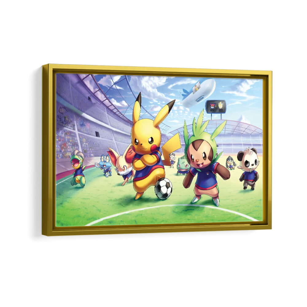 pokemon team framed canvas gold frame