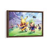 pokemon team framed canvas walnut brown