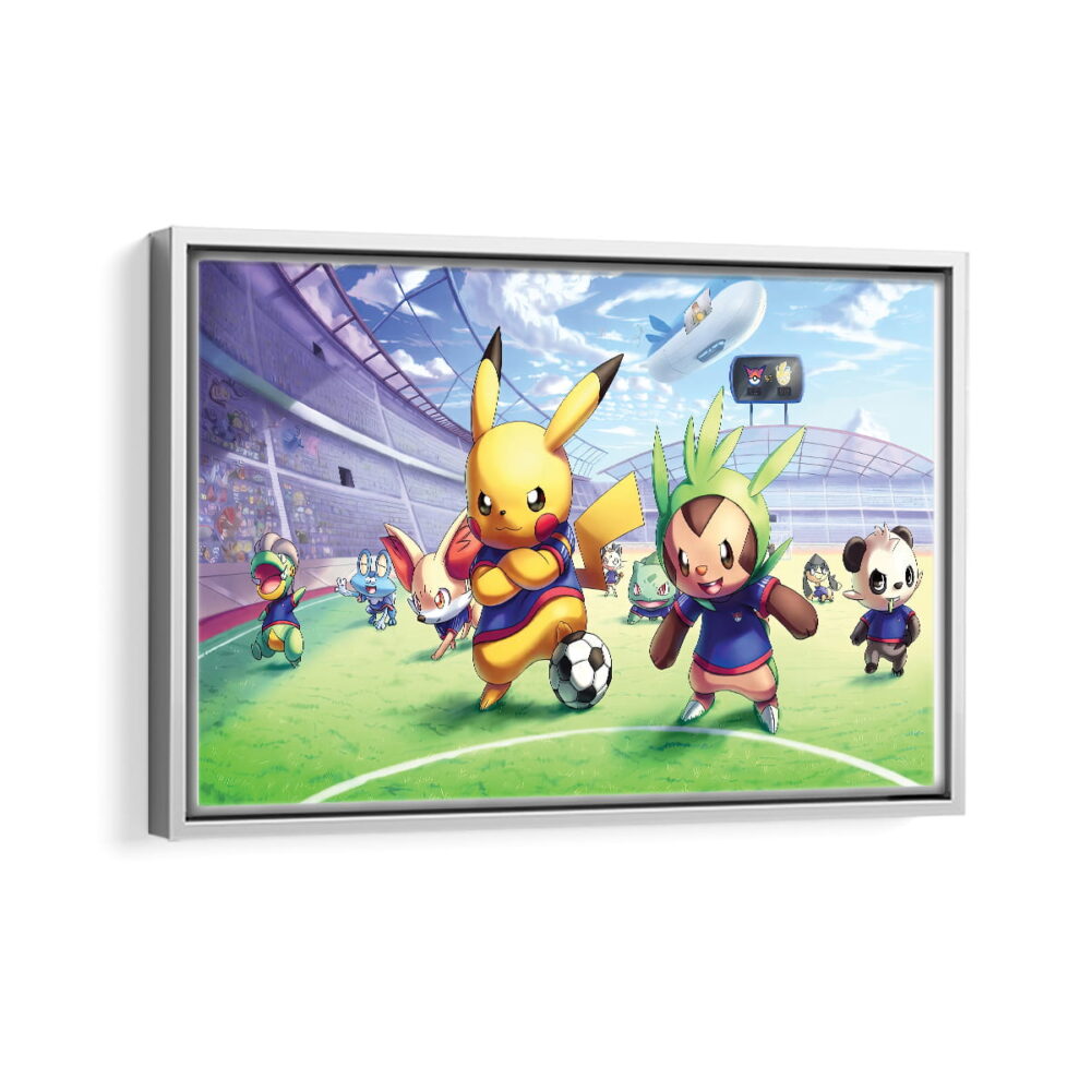 pokemon team framed canvas white frame