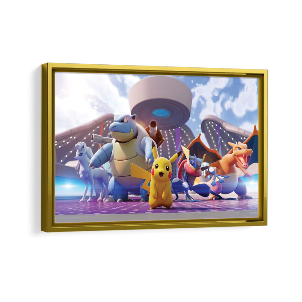 pokemon unite framed canvas gold frame