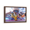pokemon unite framed canvas walnut brown