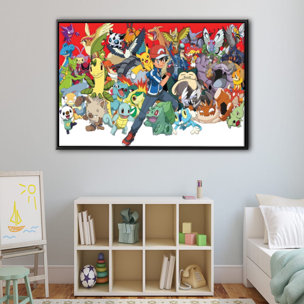 pokemon world floating frame canvas
