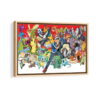 pokemon world framed canvas natural beige