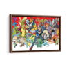 pokemon world framed canvas walnut brown