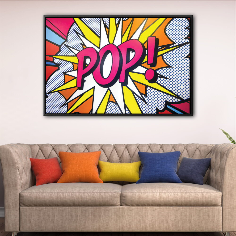pop art explosion floating frame canvas