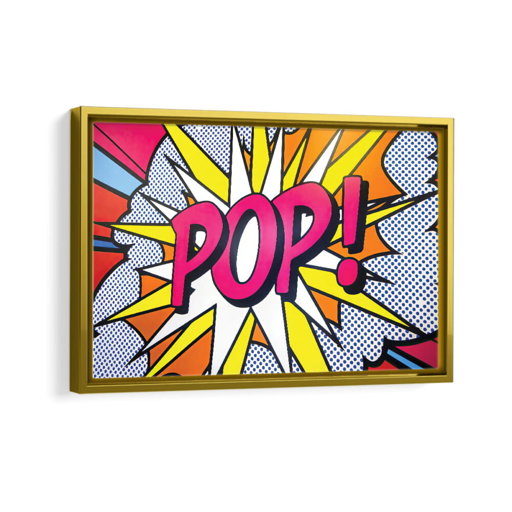 pop art explosion framed canvas gold frame
