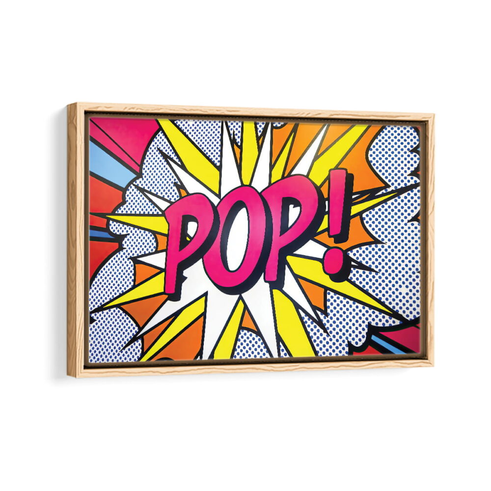 pop art explosion framed canvas natural beige
