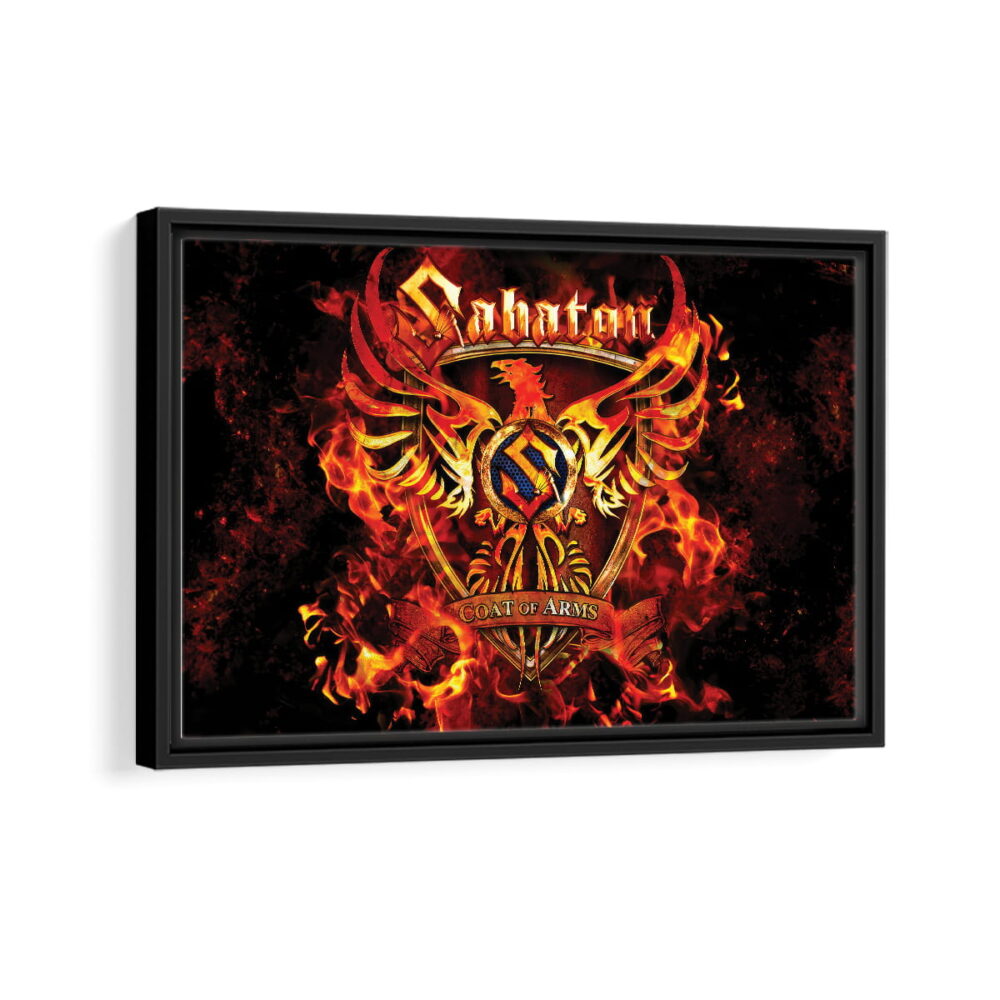 sabaton coat of arms framed canvas black frame