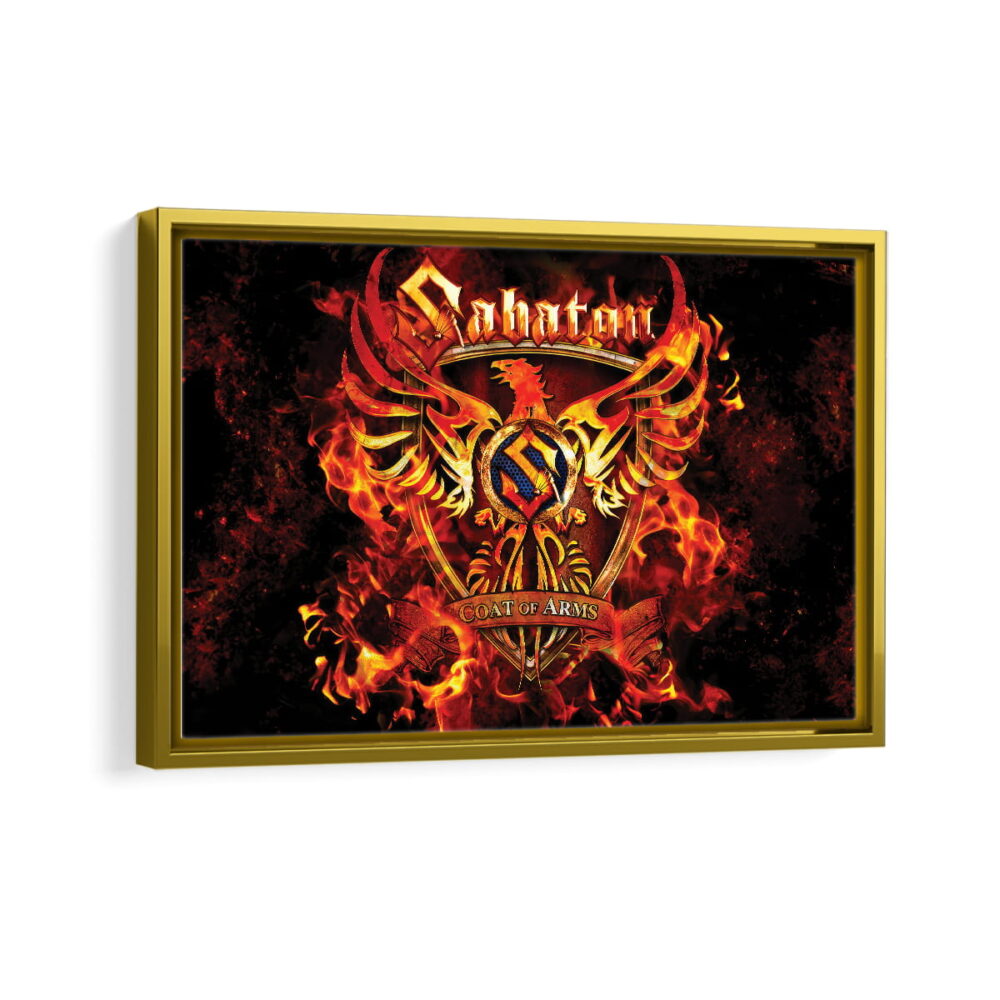 sabaton coat of arms framed canvas gold frame