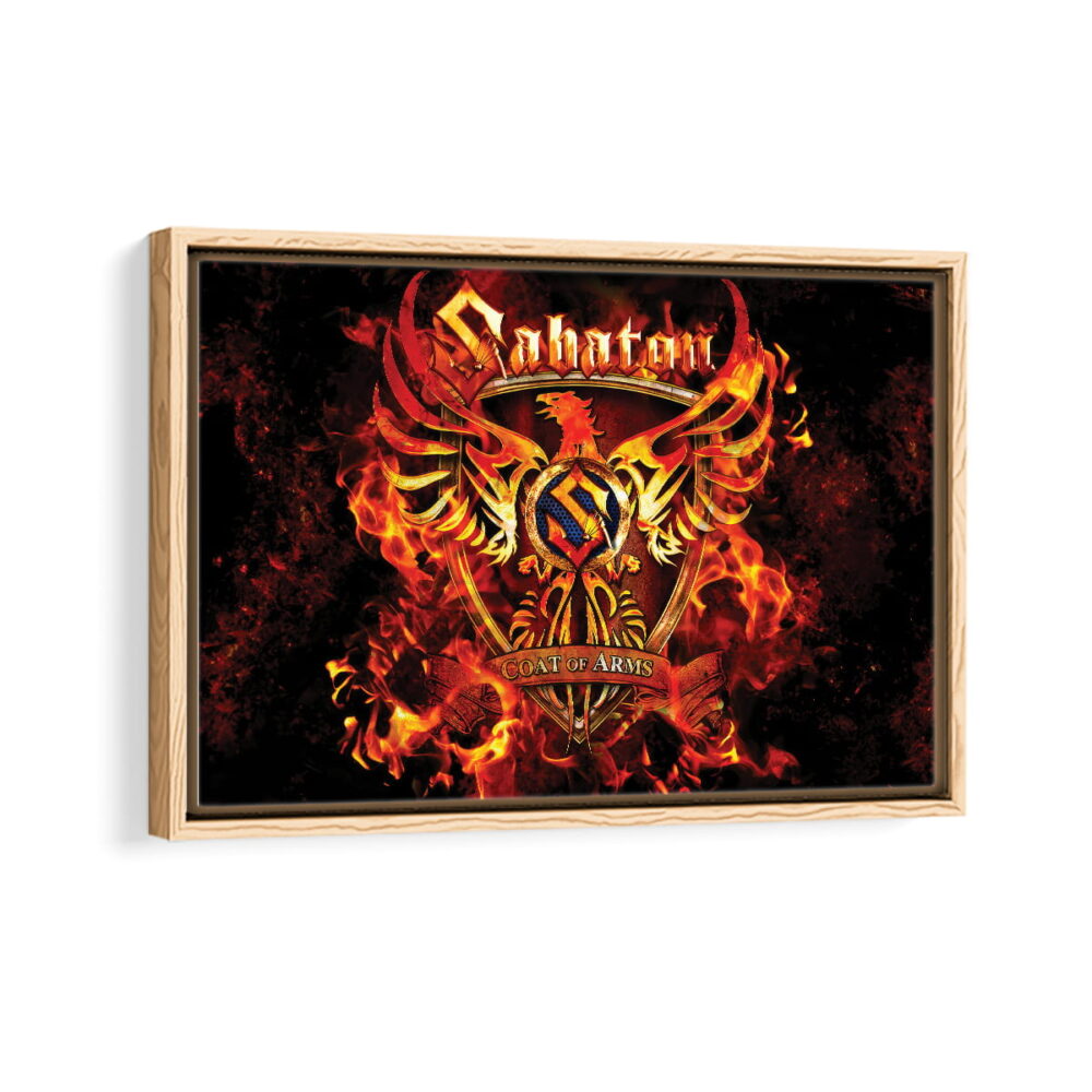 sabaton coat of arms framed canvas natural beige