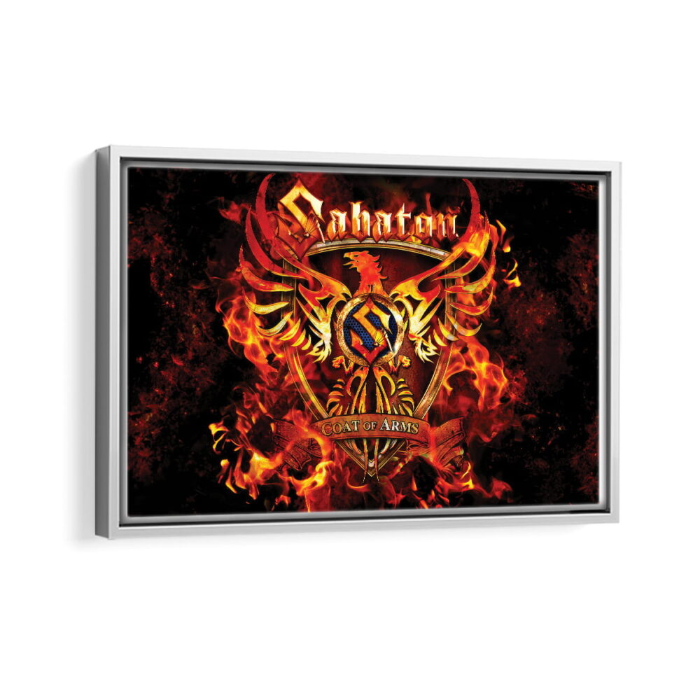 sabaton coat of arms framed canvas white frame