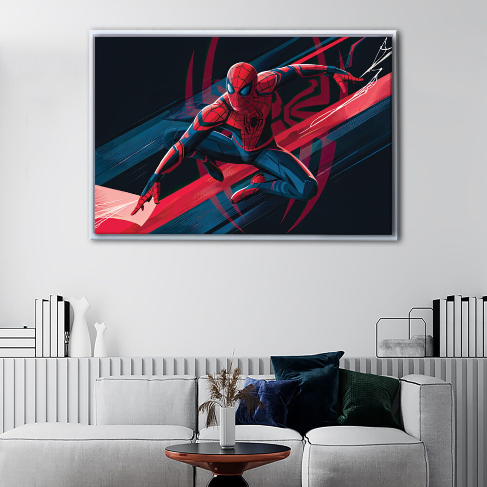 spider man cartoon floating frame canvas