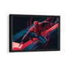 spider man cartoon framed canvas black frame